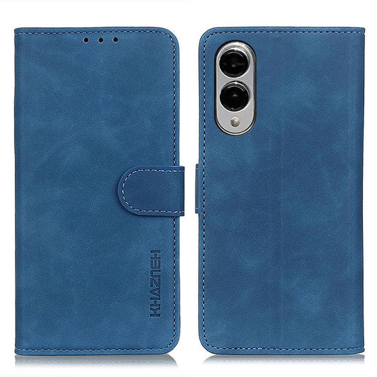 For Samsung Galaxy S25 Edge 5G KHAZNEH Retro Texture Horizontal Flip Leather Phone Case(Blue)