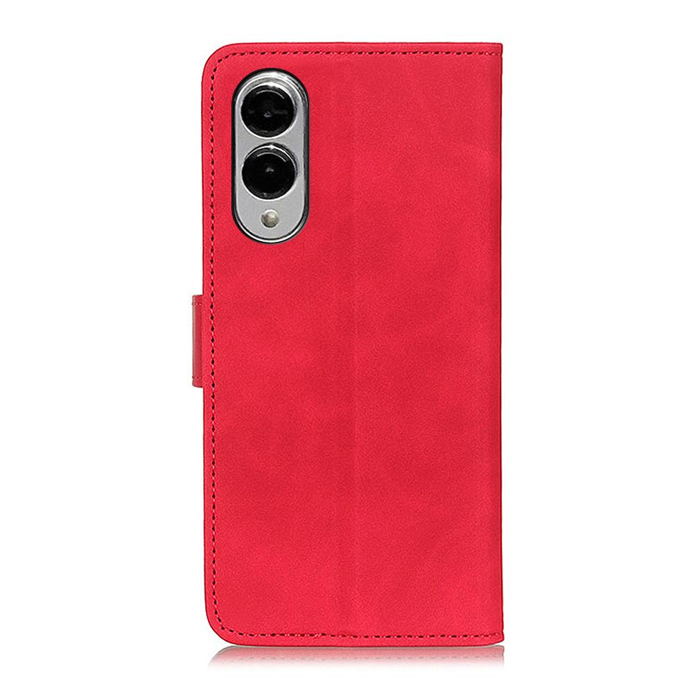 For Samsung Galaxy S25 Edge 5G KHAZNEH Retro Texture Horizontal Flip Leather Phone Case(Red)