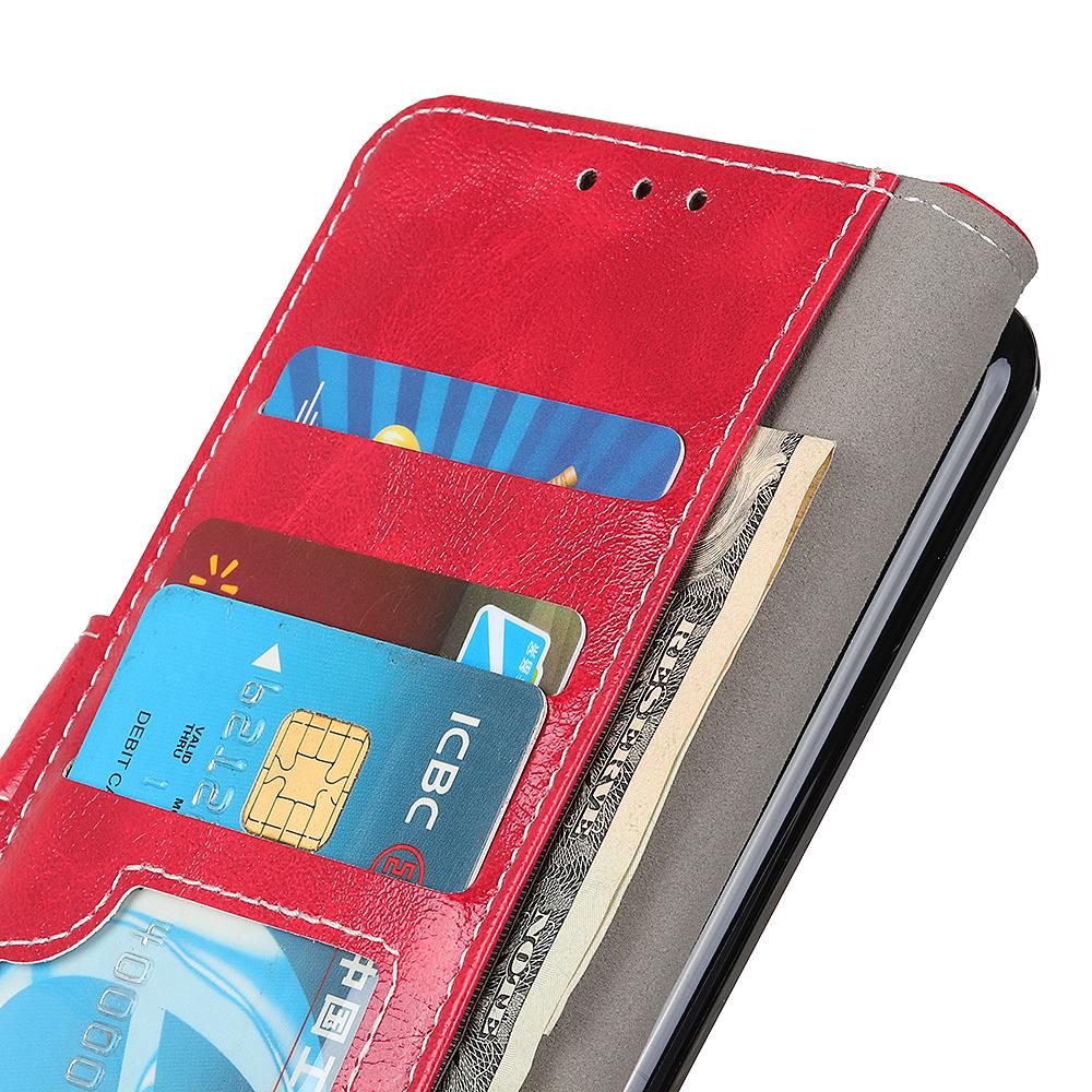 For Samsung Galaxy S25 Edge 5G Retro Crazy Horse Texture Leather Phone Case(Red)