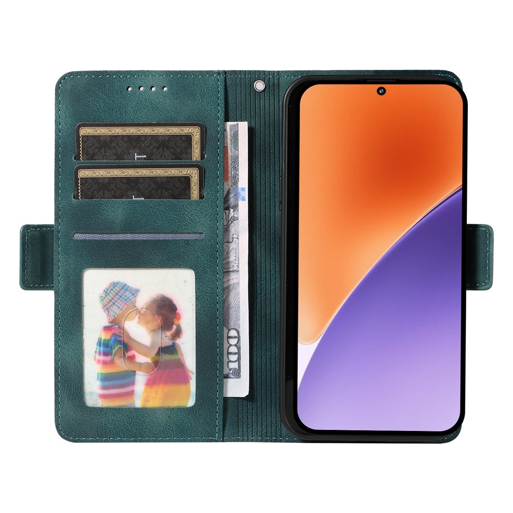 For Xiaomi 15 Embossed Rhombus Starry Leather Phone Case(Green)