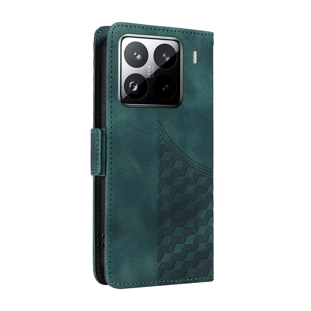 For Xiaomi 15 Pro Embossed Rhombus Starry Leather Phone Case(Green)