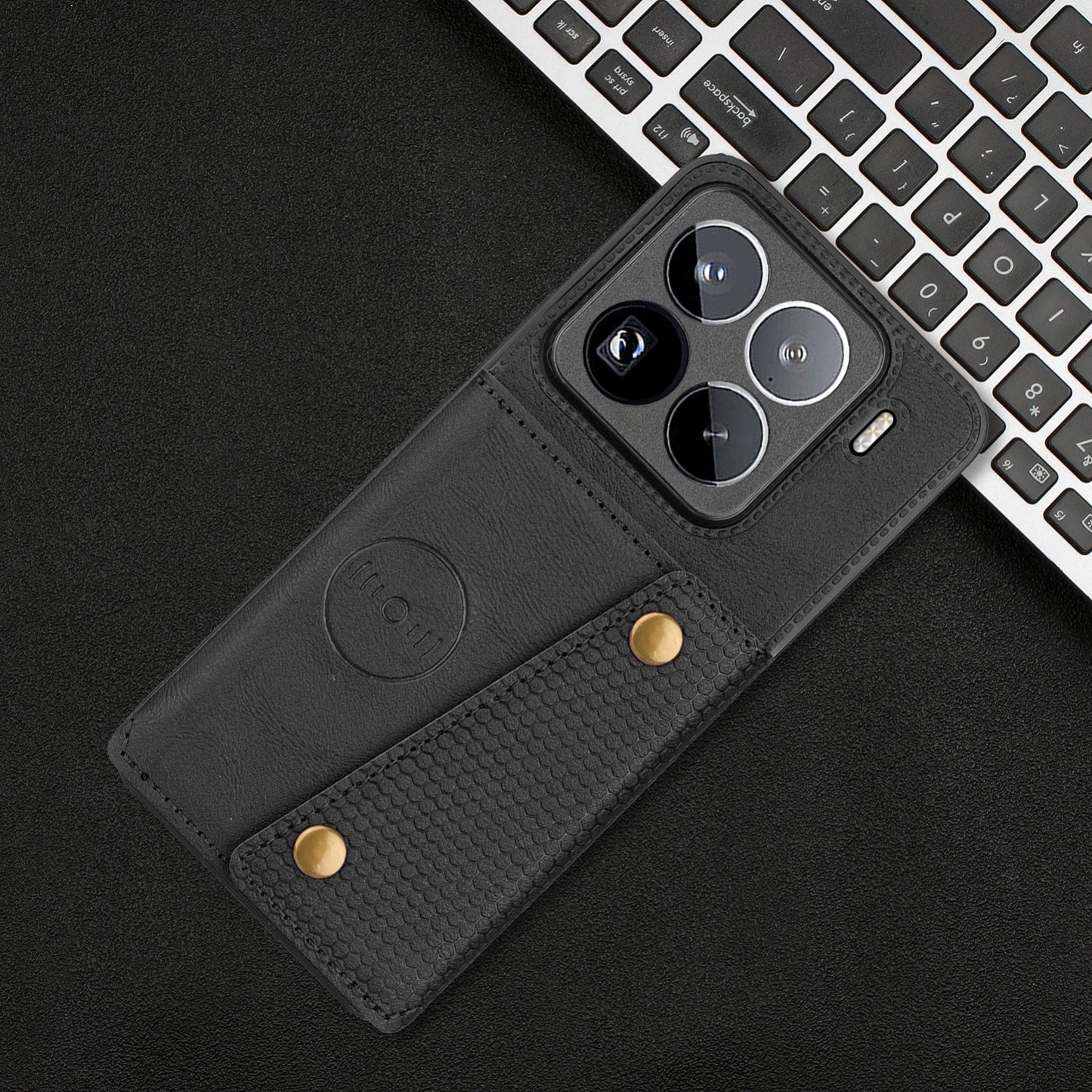For Xiaomi 15 Pro Double Buckle Card Slots Magnetic Phone Case(Black)