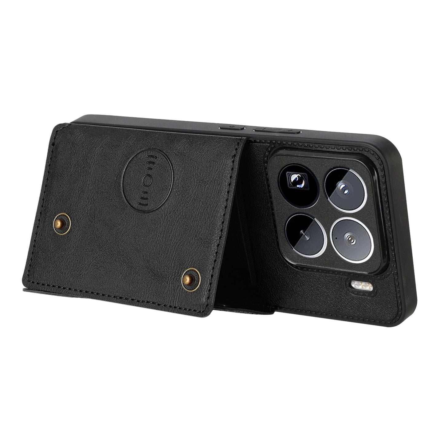 For Xiaomi 15 Pro Double Buckle Card Slots Magnetic Phone Case(Black)