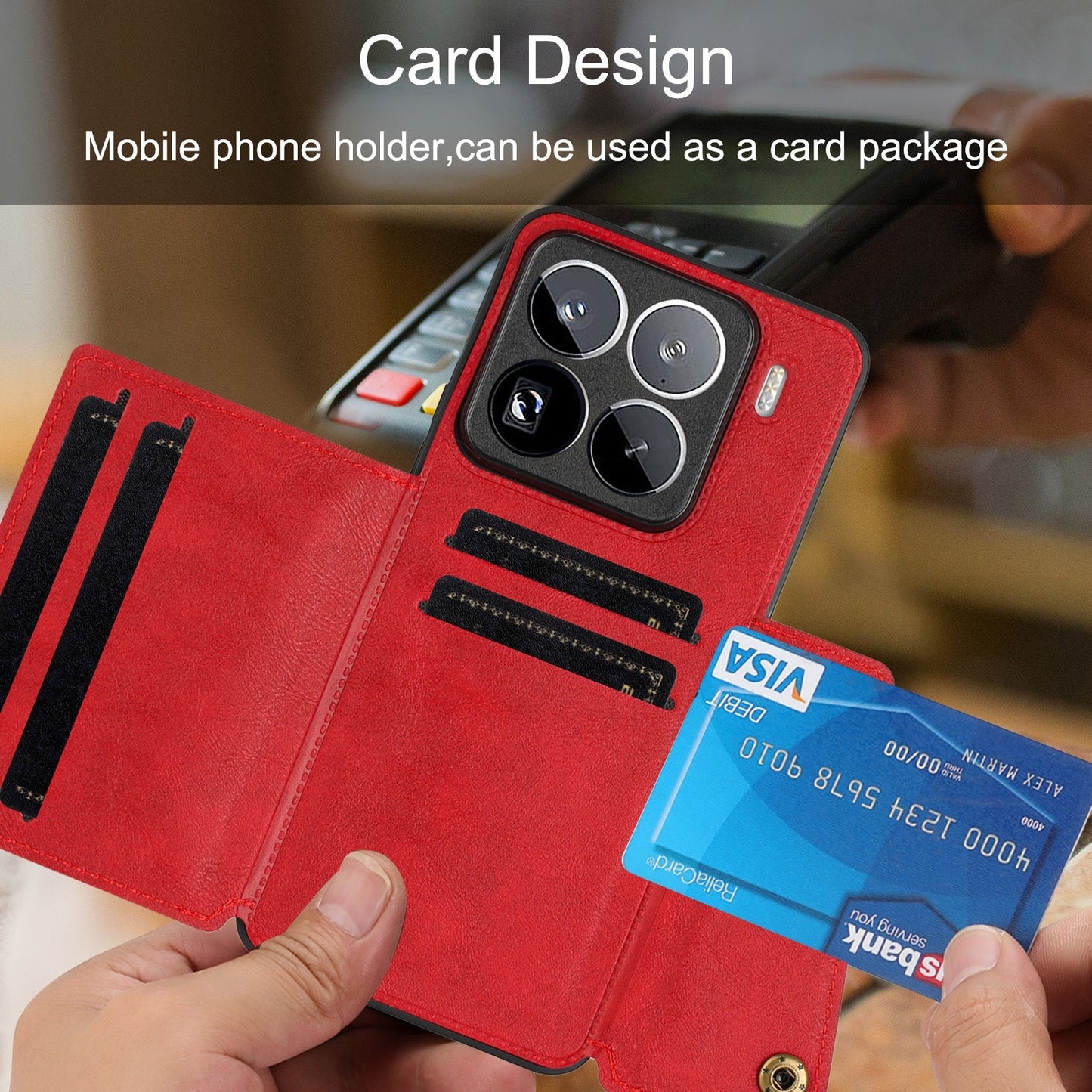 For Xiaomi 15 Pro Double Buckle Card Slots Magnetic Phone Case(Black)