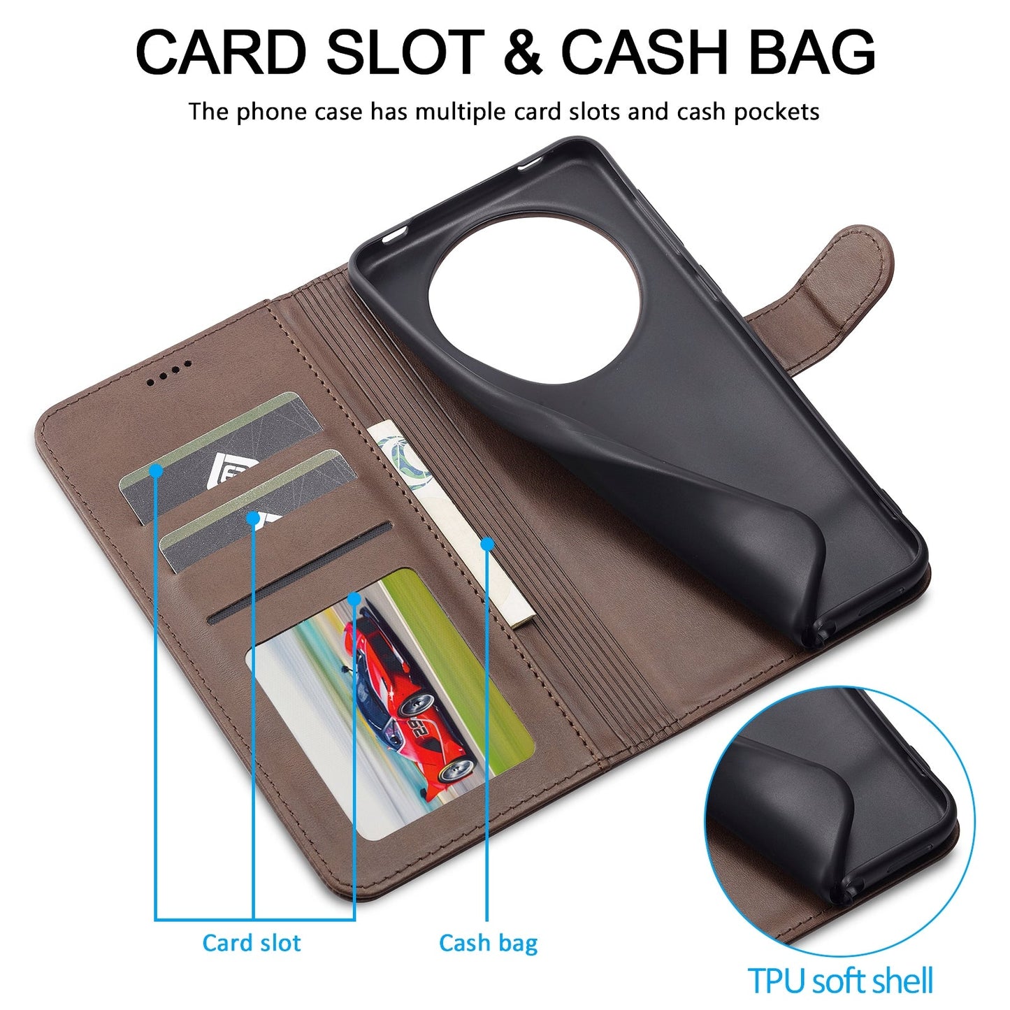 For Redmi 14C LC.IMEEKE Calf Texture Leather Phone Case(Coffee)