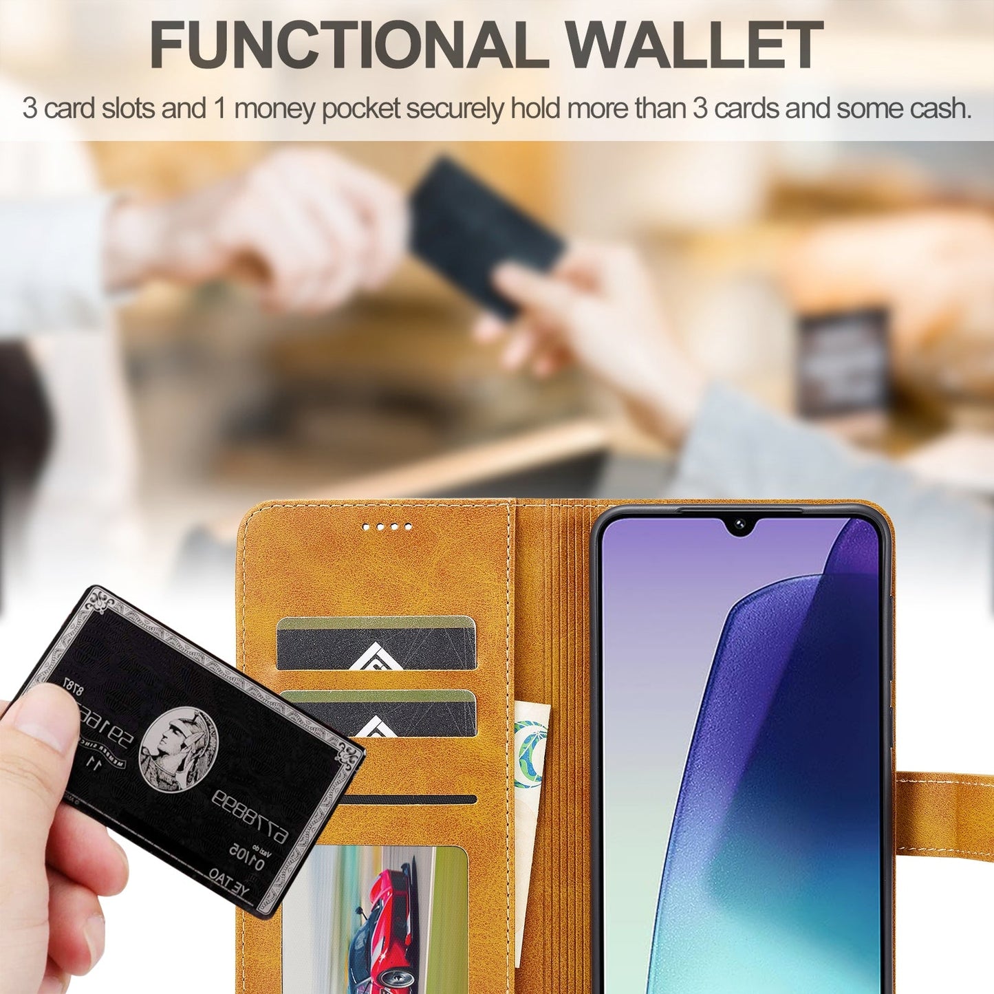 For Redmi 14C LC.IMEEKE Calf Texture Leather Phone Case(Brown)