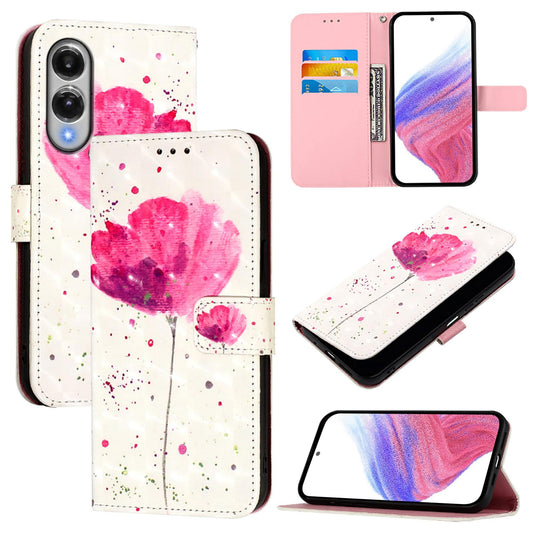 For Samsung Galaxy S25 Edge 5G 3D Painting Horizontal Flip Leather Phone Case(Flower)