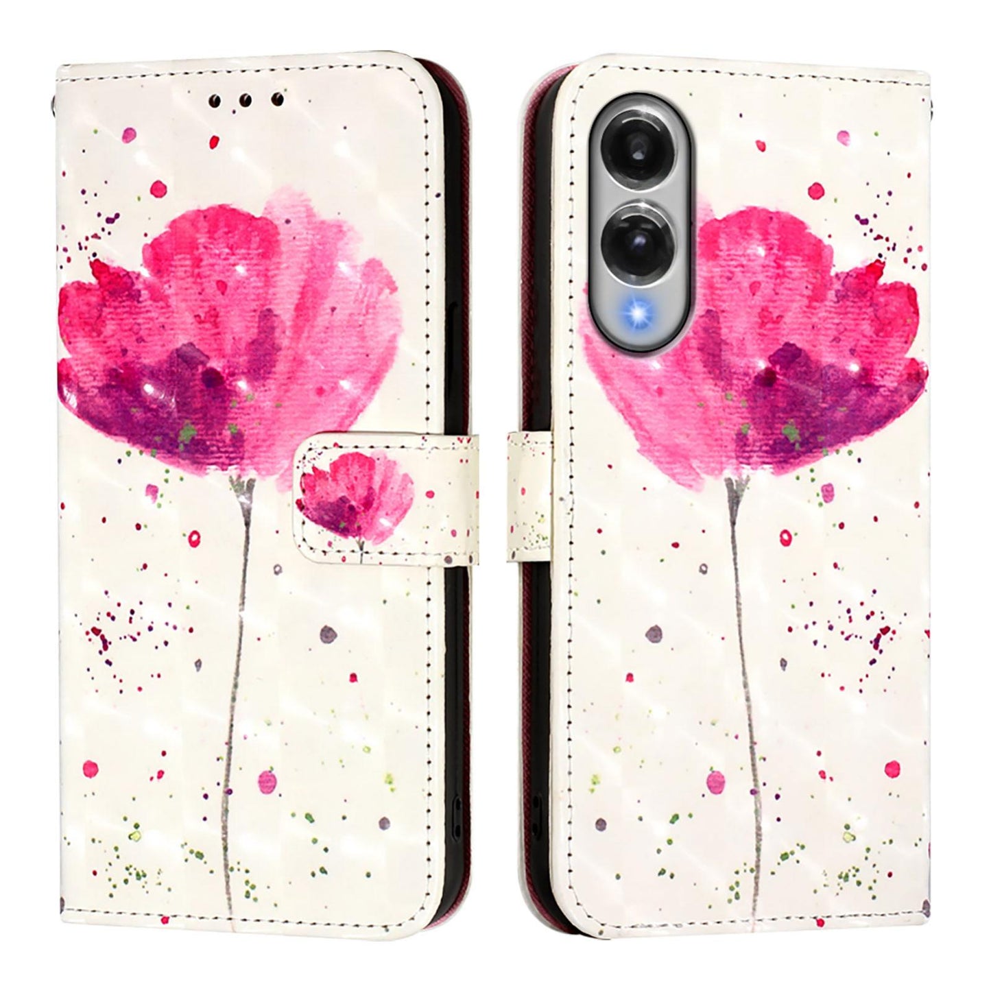 For Samsung Galaxy S25 Edge 5G 3D Painting Horizontal Flip Leather Phone Case(Flower)
