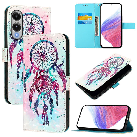 For Samsung Galaxy S25 Edge 5G 3D Painting Horizontal Flip Leather Phone Case(Color Drop Wind Chimes)