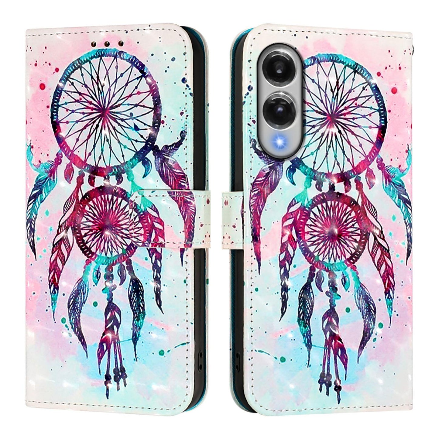 For Samsung Galaxy S25 Edge 5G 3D Painting Horizontal Flip Leather Phone Case(Color Drop Wind Chimes)