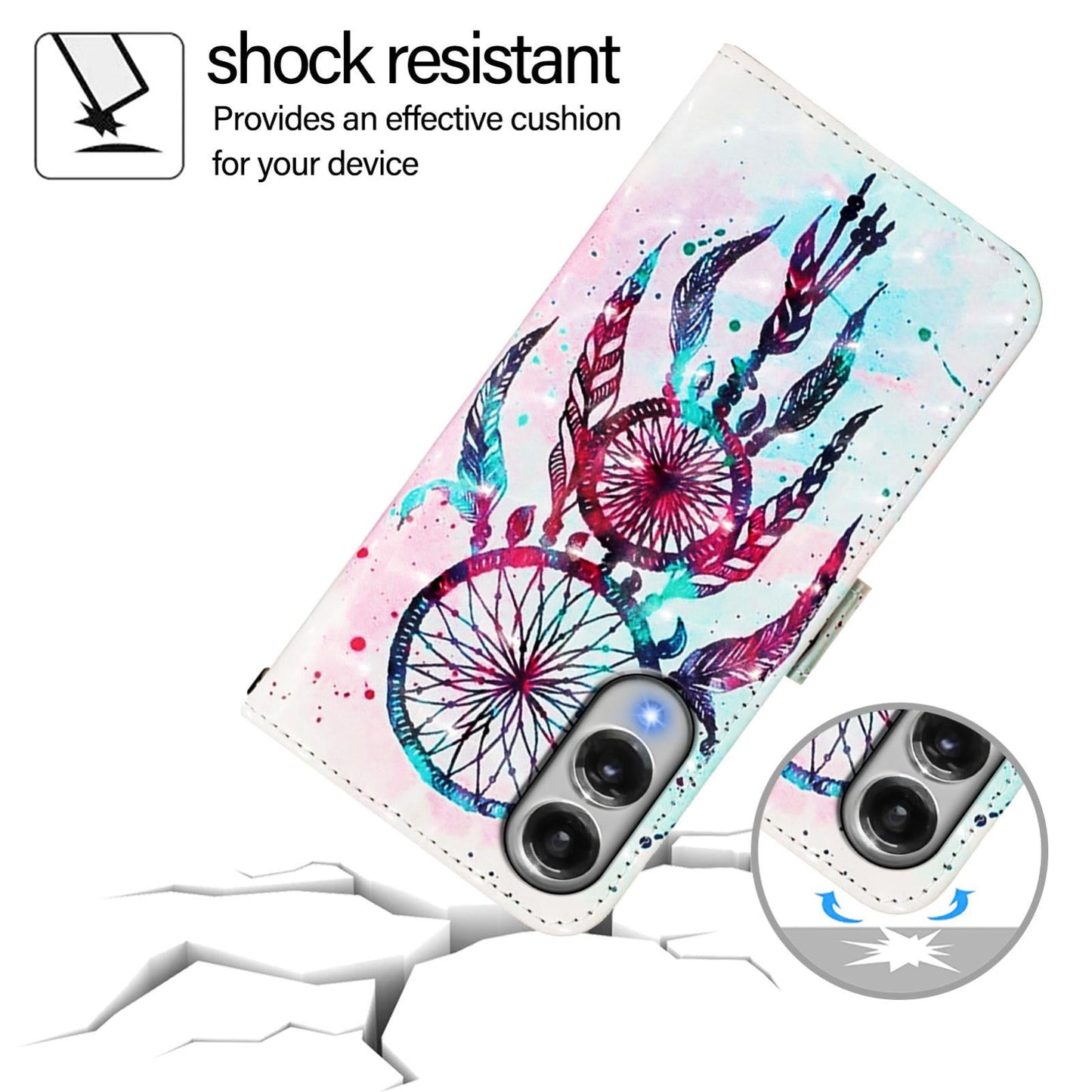 For Samsung Galaxy S25 Edge 5G 3D Painting Horizontal Flip Leather Phone Case(Color Drop Wind Chimes)
