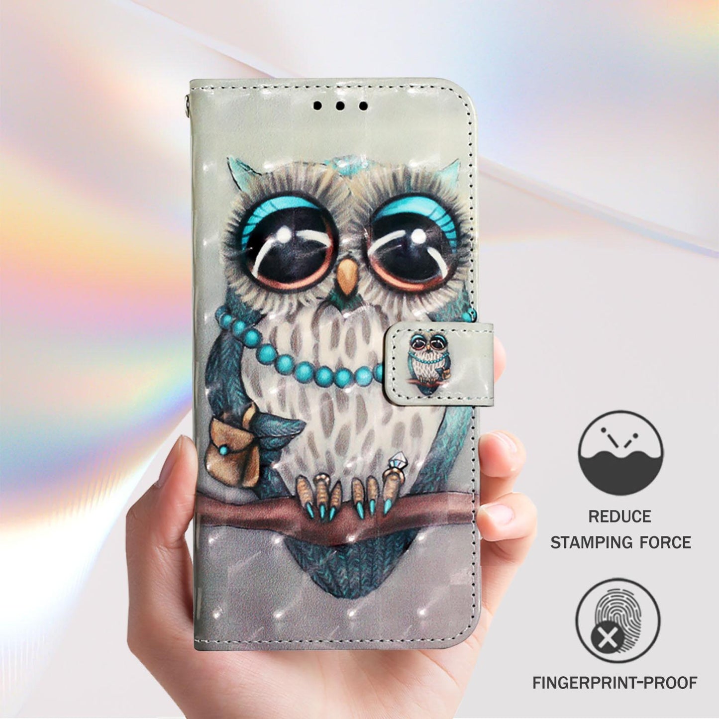 For Samsung Galaxy S25 Edge 5G 3D Painting Horizontal Flip Leather Phone Case(Grey Owl)