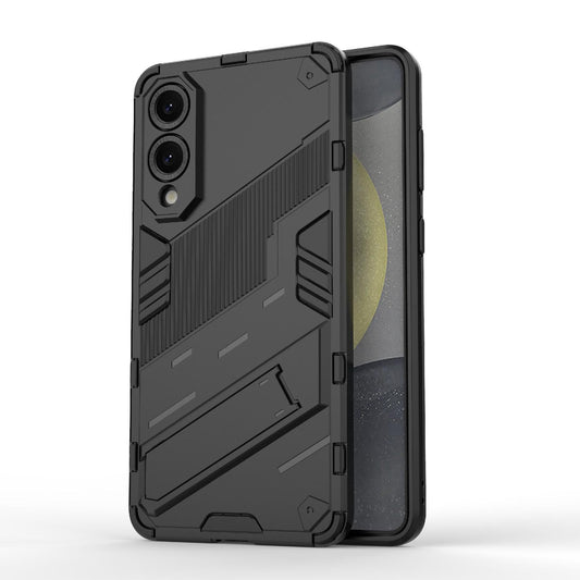 For Samsung Galaxy S25 Edge 5G Punk Armor 2 in 1 PC + TPU Shockproof Phone Case with Invisible Holder(Black)