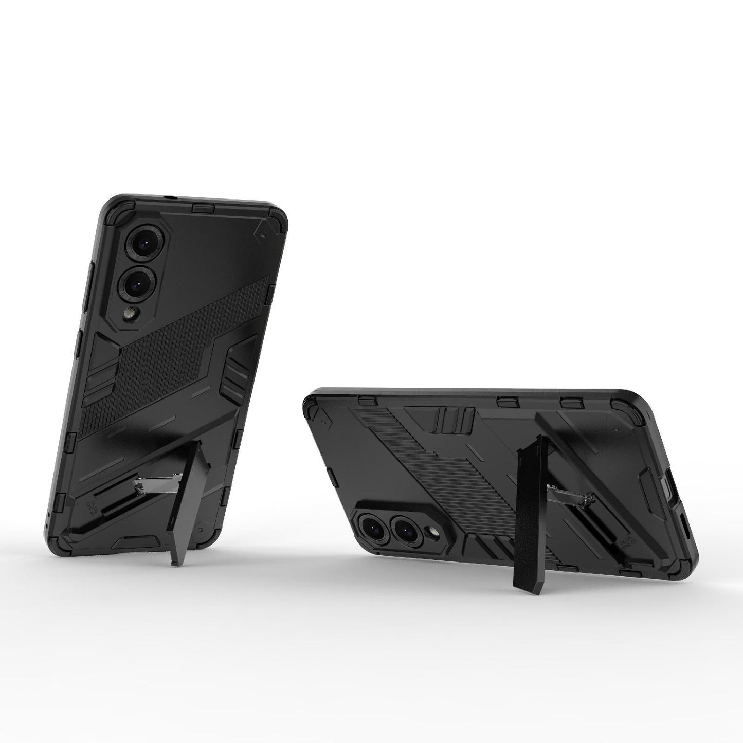For Samsung Galaxy S25 Edge 5G Punk Armor 2 in 1 PC + TPU Shockproof Phone Case with Invisible Holder(Black)