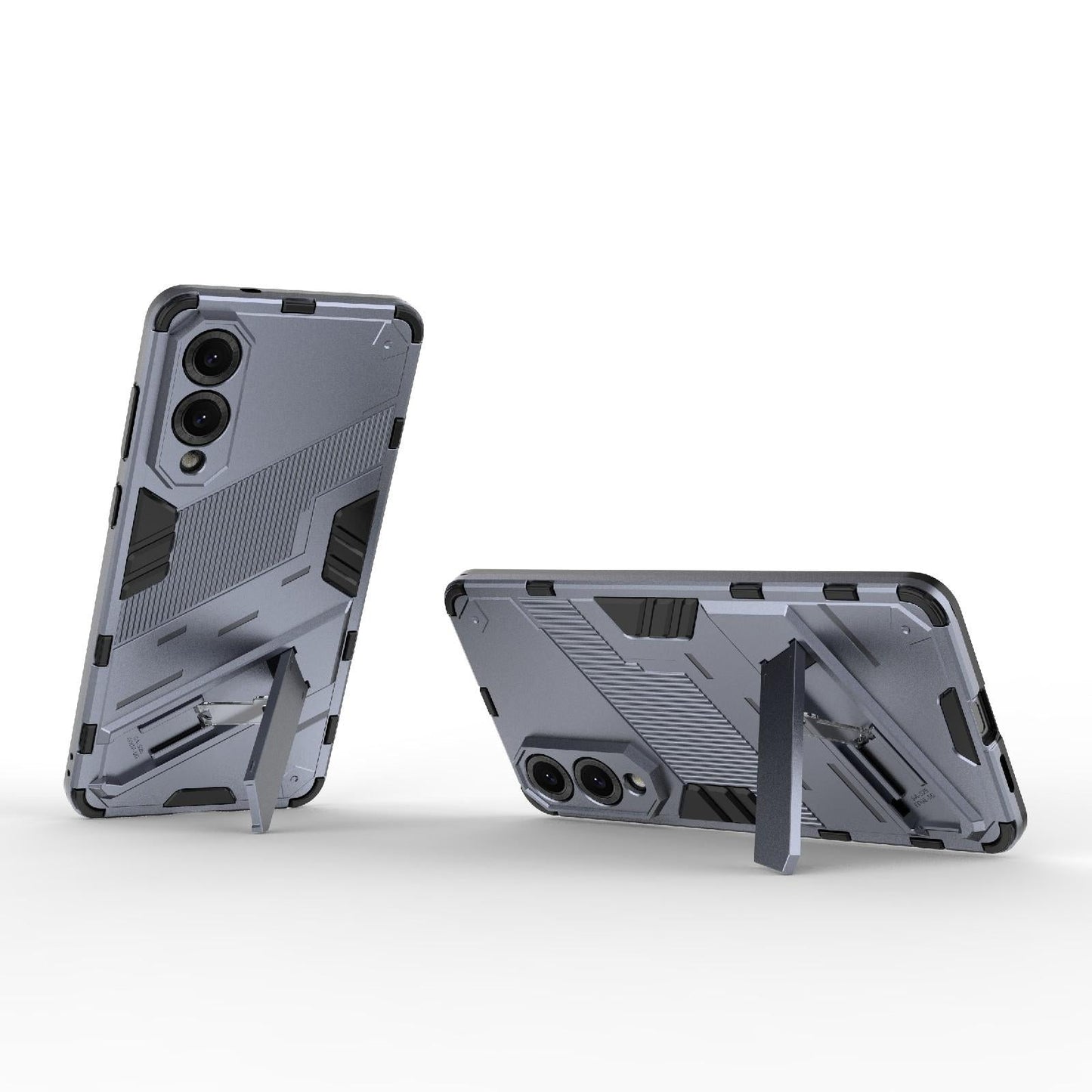 For Samsung Galaxy S25 Edge 5G Punk Armor 2 in 1 PC + TPU Shockproof Phone Case with Invisible Holder(Grey)