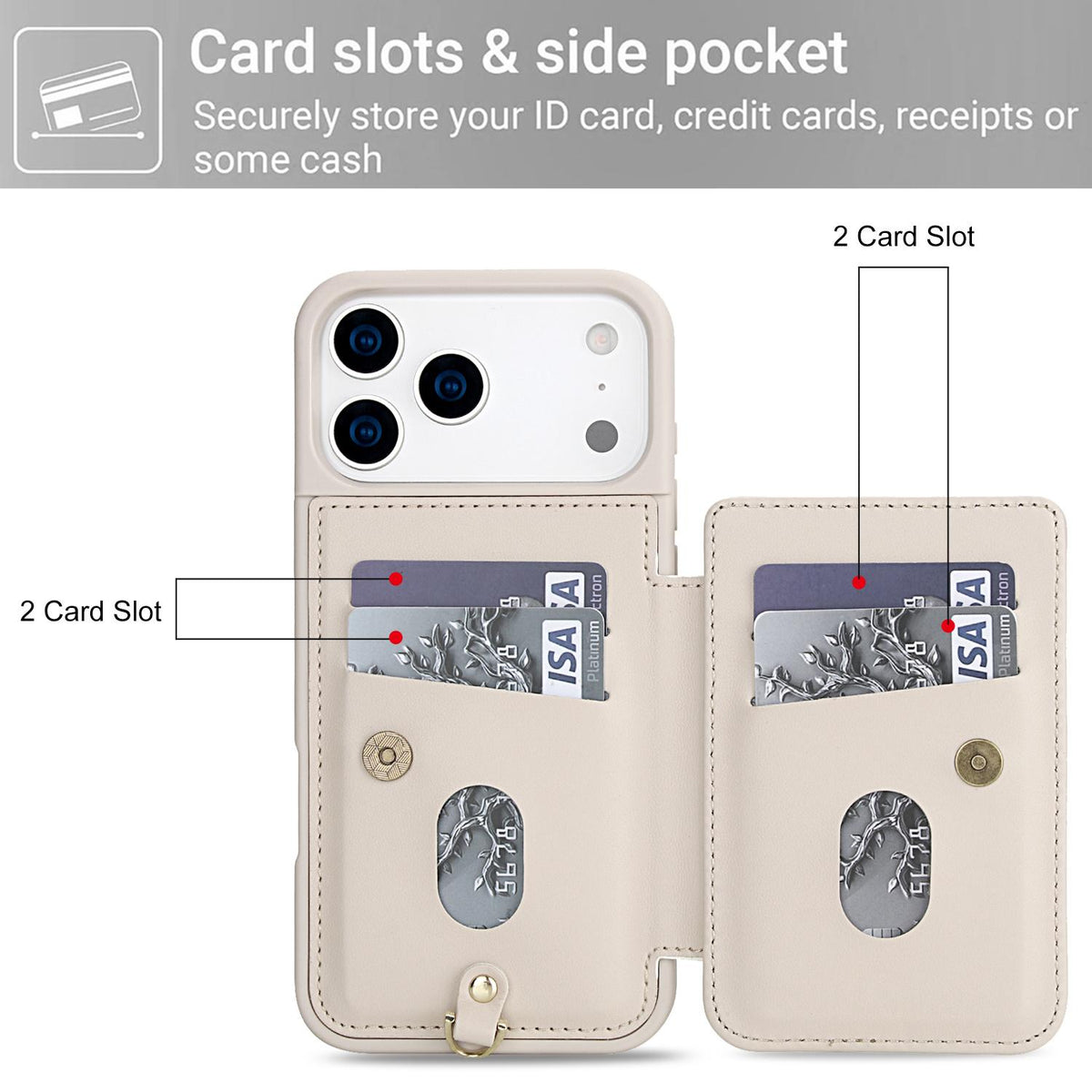 Compatible with iPhone 18 Pro Max & 17 Pro Max Crossbody Flower Pattern Leather Phone Case - White