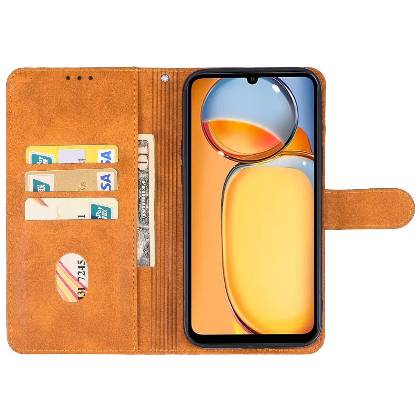 For Redmi 14C 4G Leather Phone Case(Brown)