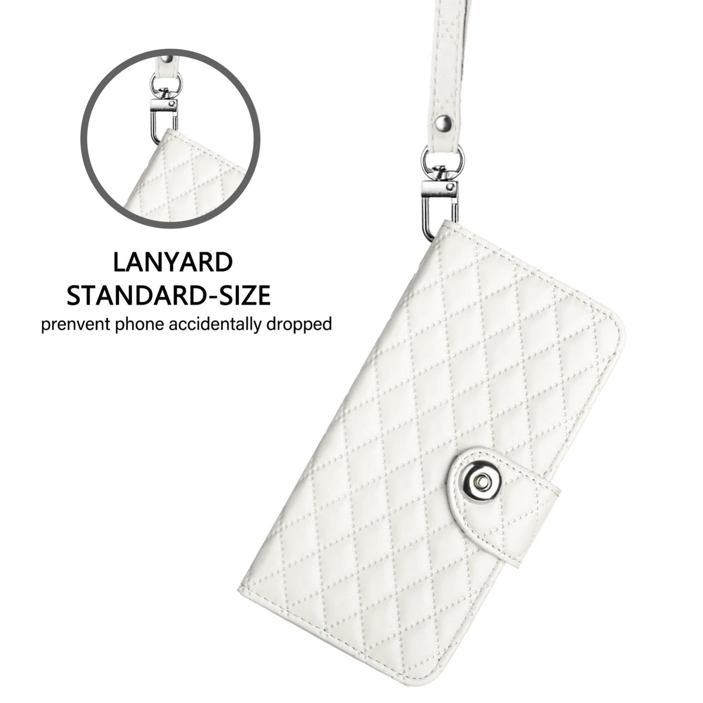 For vivo V50 5G Global Rhombic Texture Flip Leather Phone Case with Lanyard(White)