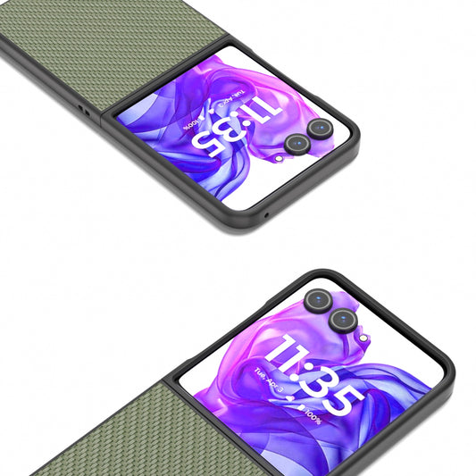 For Motorola Razr 50 Ultra Carbon Fiber Texture Protective Phone Case(Green)