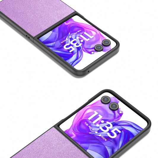 For Motorola Razr 50 Ultra Glitter Full Coverage PU + PC Phone Case(Purple)