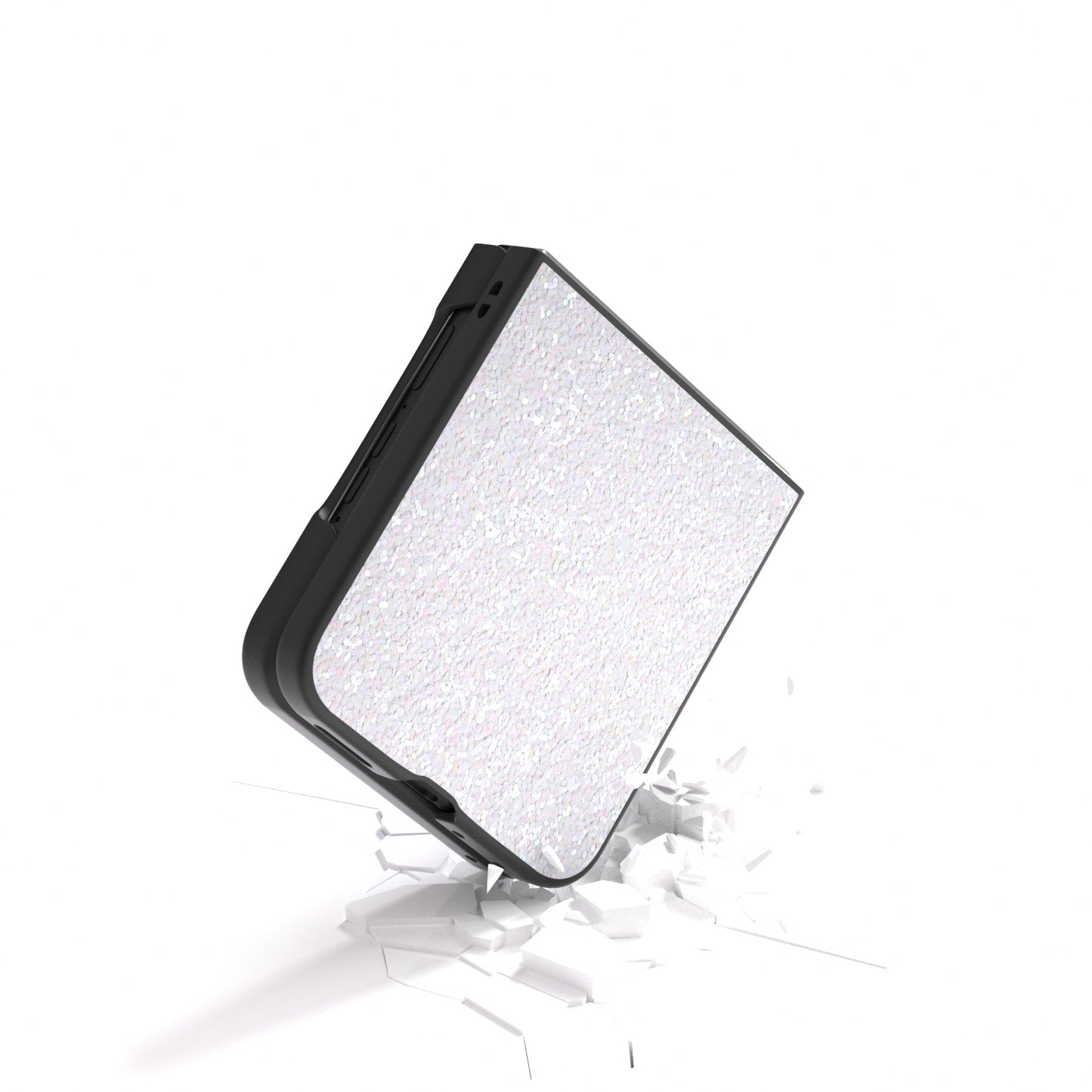 For Motorola Razr 50 Ultra Black Frame Colorful Glitter Phone Case(White)