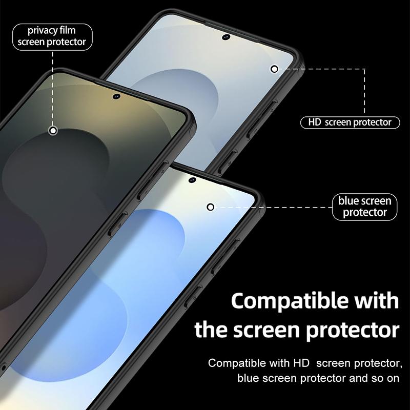 For Samsung Galaxy S25 Edge 5G Armor Clear TPU Hybrid PC Phone Case(Matte Black)