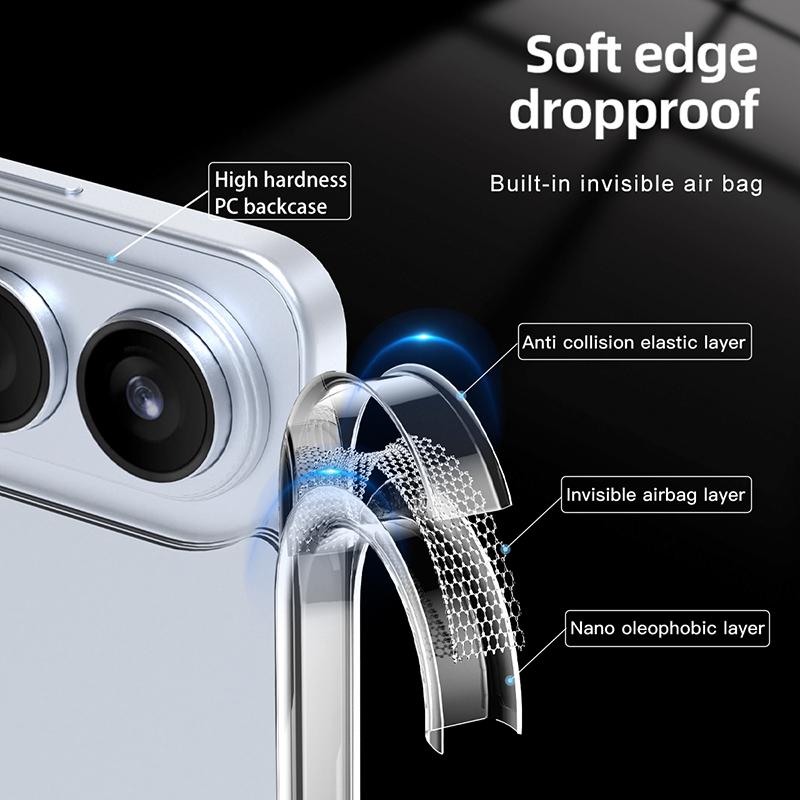 For Samsung Galaxy S25 Edge 5G Armor Clear TPU Hybrid PC Phone Case(Matte Black)