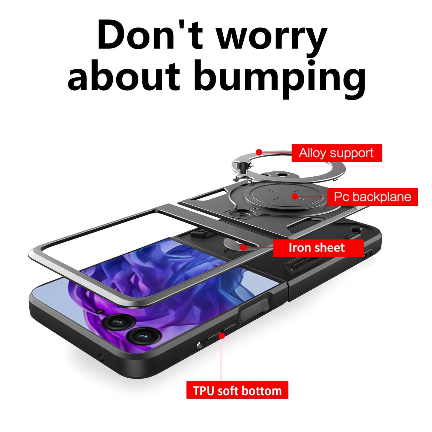 For Motorola Razr 50 Ultra CD Texture Magnetic Holder Phone Case(Purple)