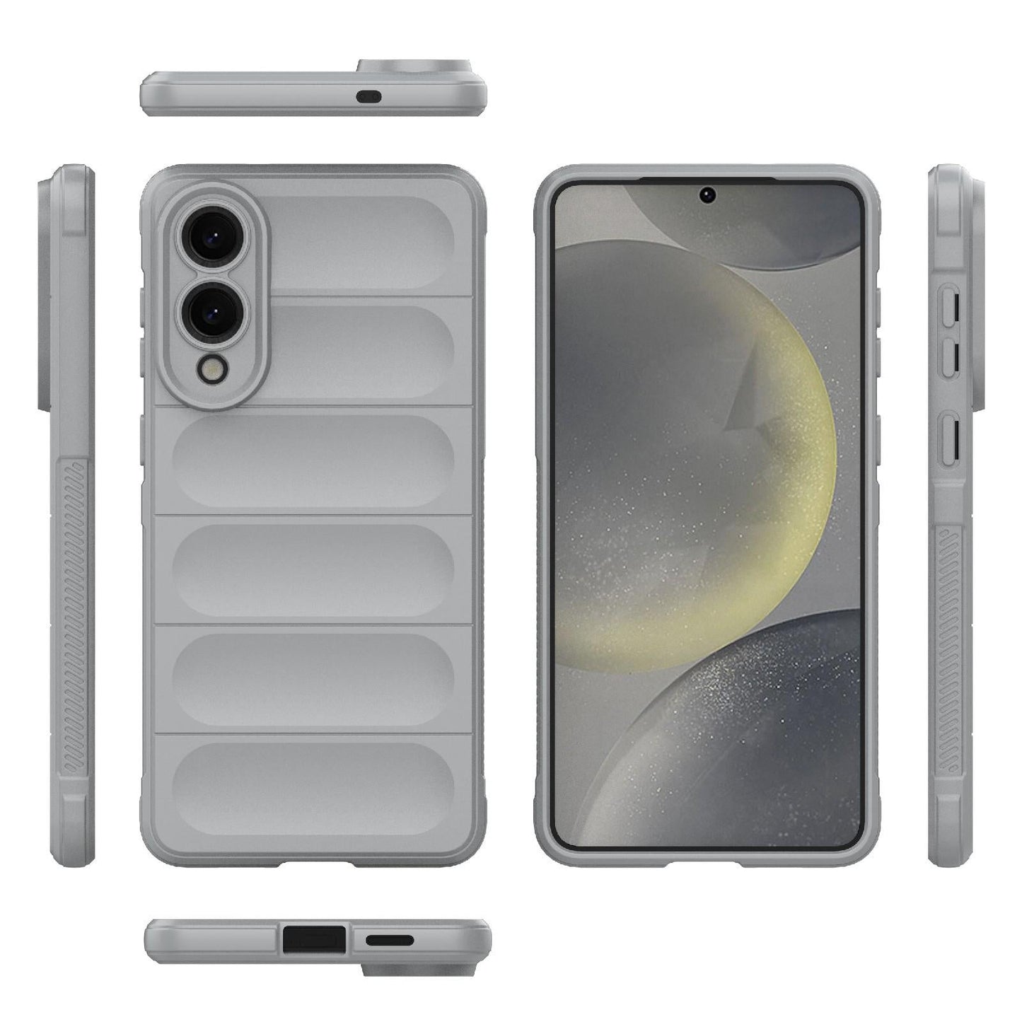 For Samsung Galaxy S25 Edge 5G Magic Shield TPU + Flannel Phone Case(Grey)