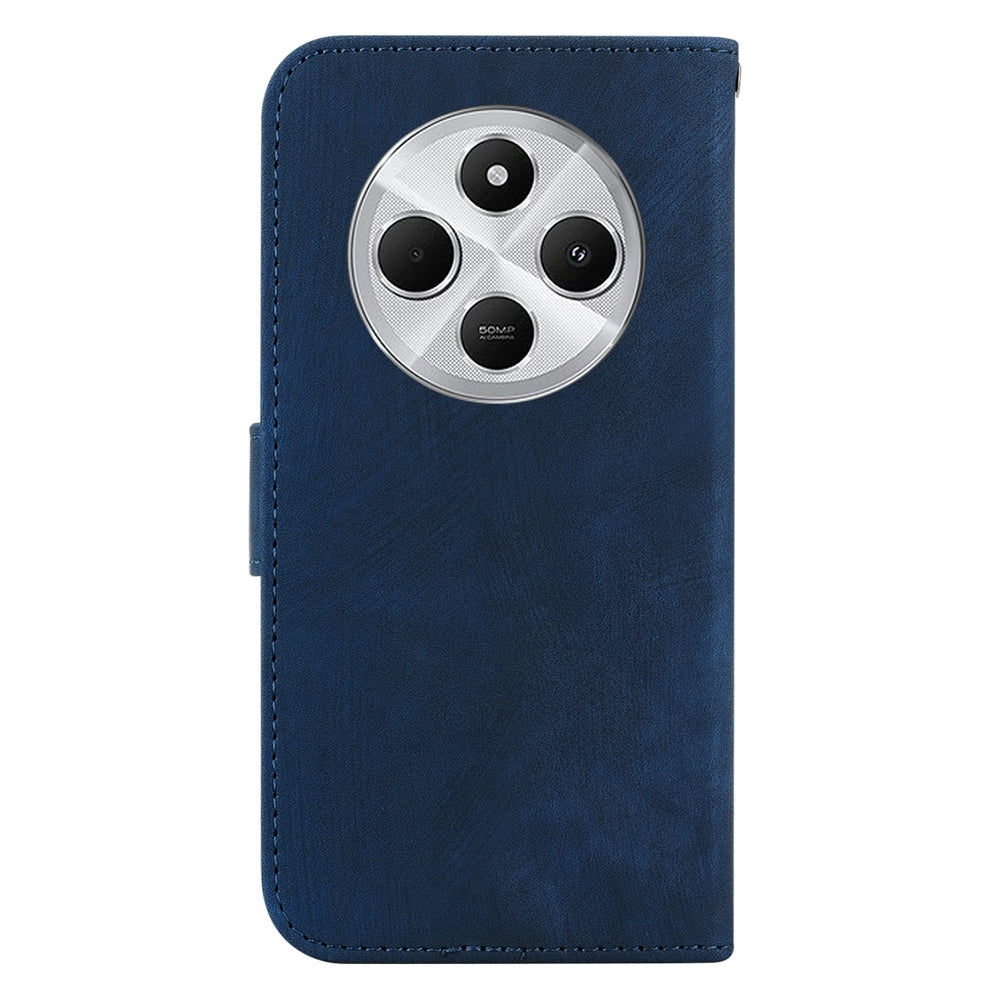 For Redmi 14C 4G Little Tiger Embossed Leather Phone Case(Dark Blue)