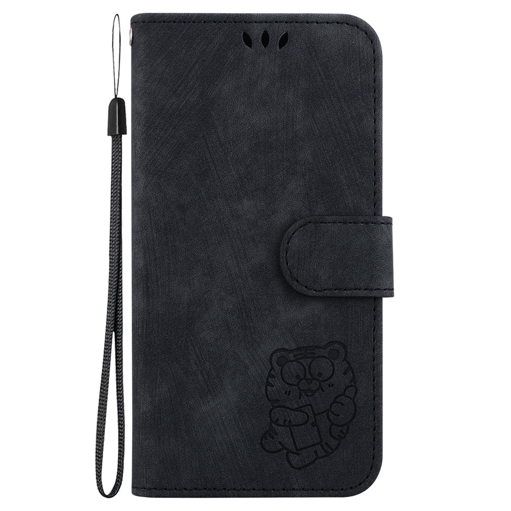 For Redmi 14C 4G Little Tiger Embossed Leather Phone Case(Black)