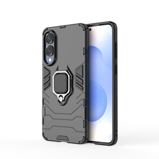 For Samsung Galaxy S25 Edge 5G PC + TPU Shockproof Protective Phone Case with Magnetic Ring Holder(Black)