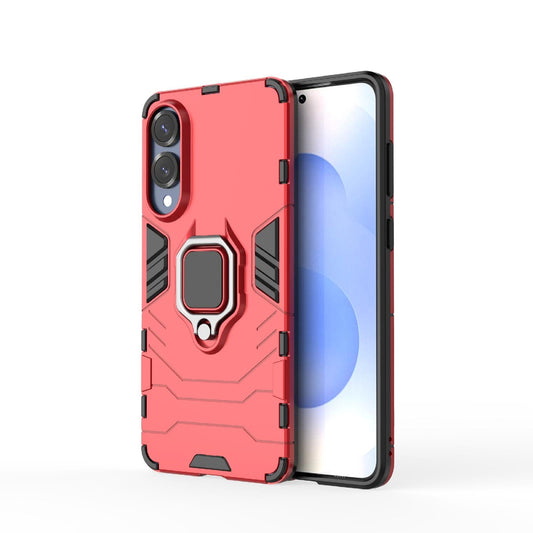 For Samsung Galaxy S25 Edge 5G PC + TPU Shockproof Protective Phone Case with Magnetic Ring Holder(Red)