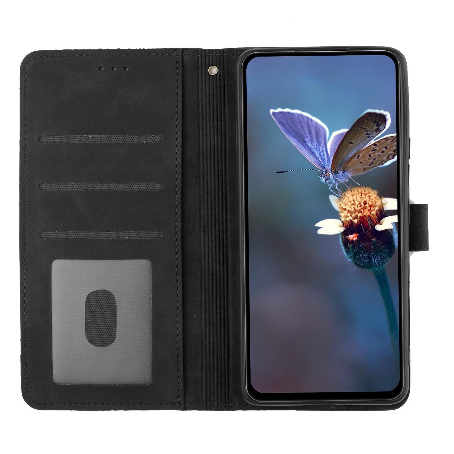 For Samsung Galaxy S25 Edge 5G Flower Embossing Pattern Leather Phone Case(Black)