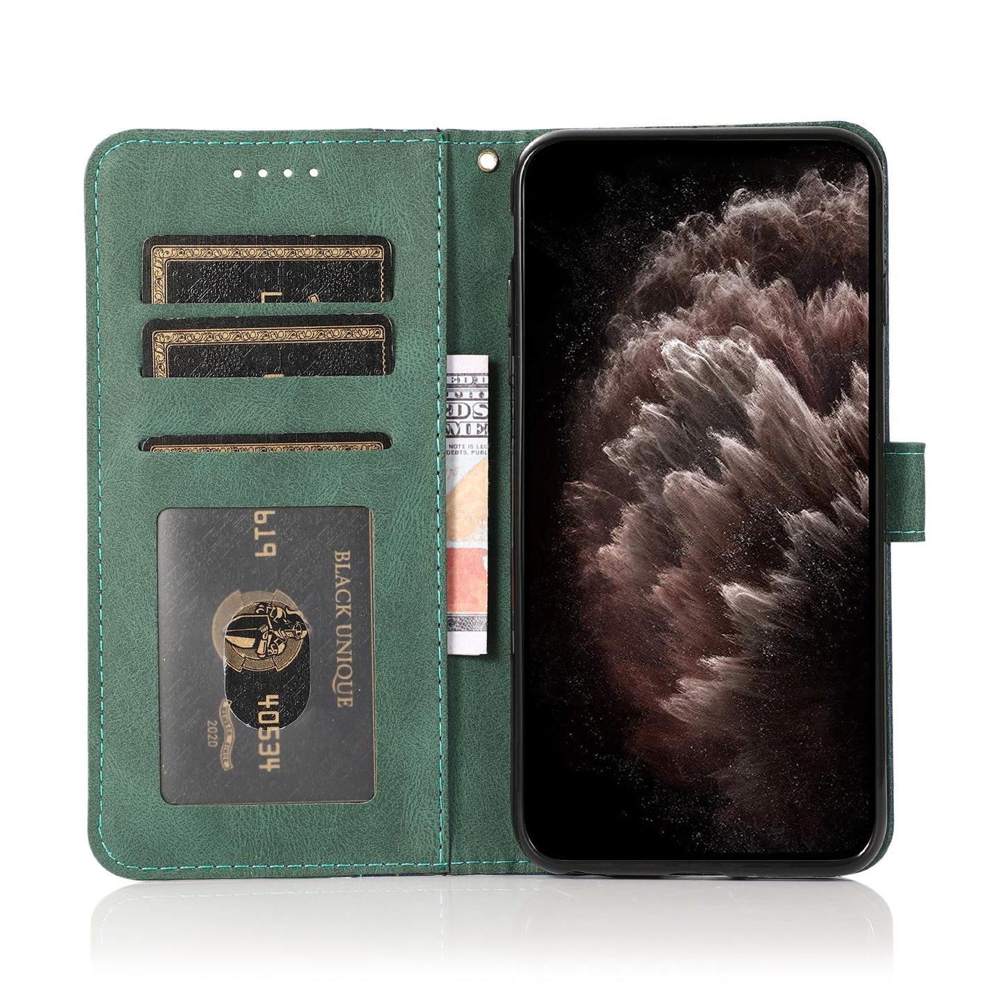 For Samsung Galaxy S25 Edge 5G Dual-color Stitching Leather Phone Case(Blue Green)