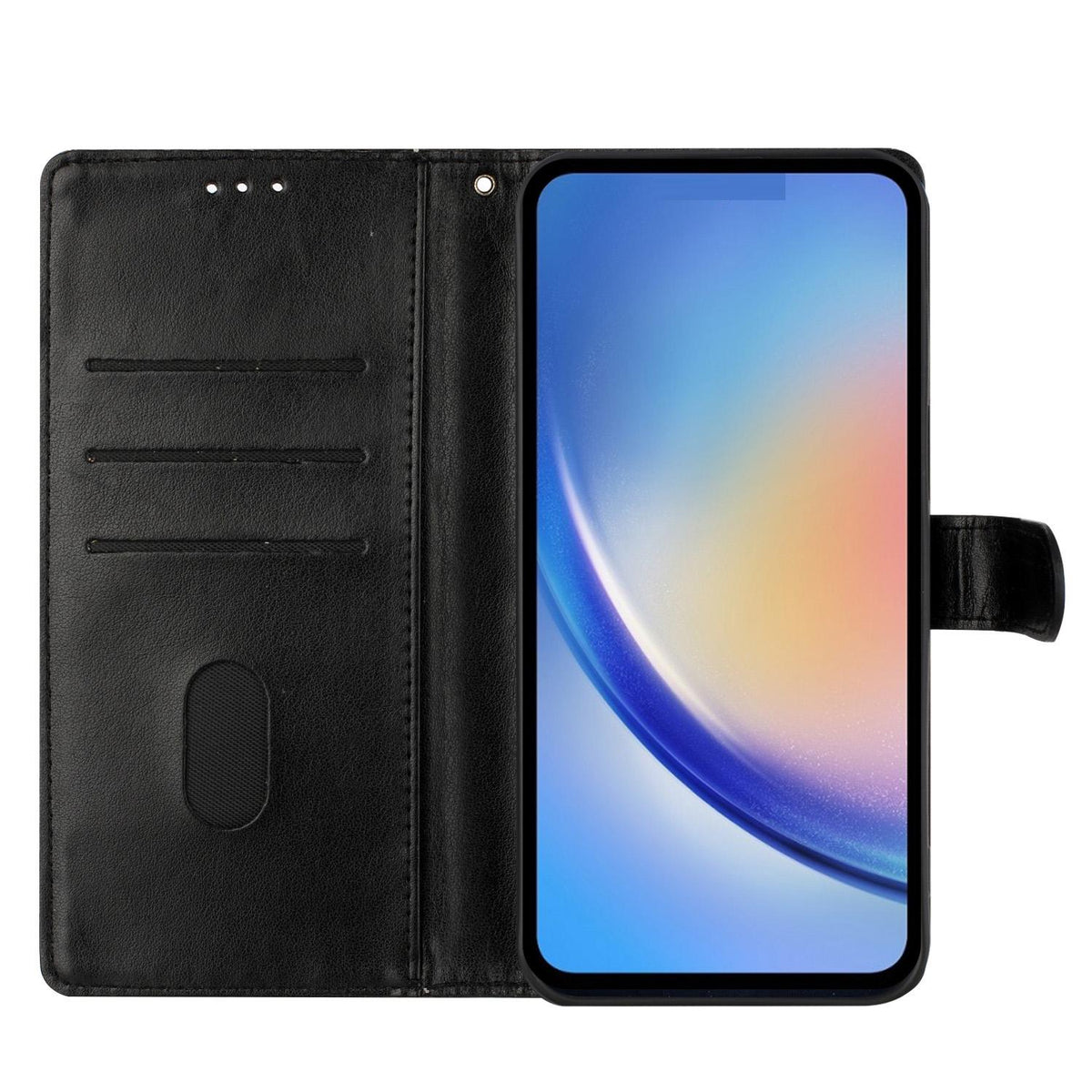 Compatible with iPhone 18 Pro Max Butterflies and Flowers Leather Phone Case - Black
