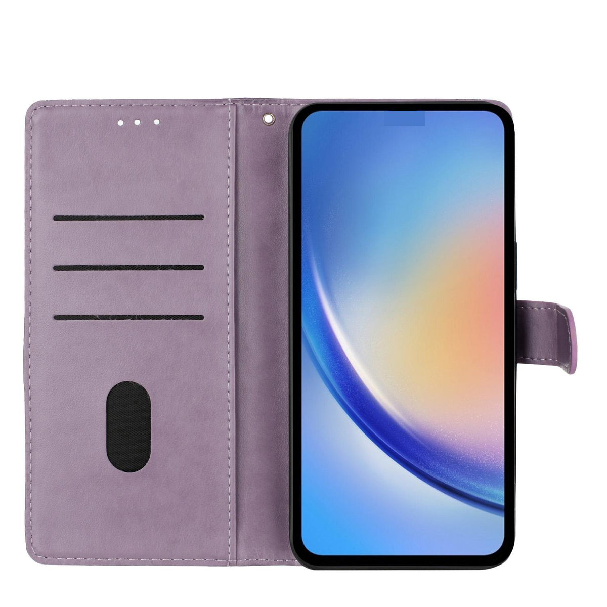 Compatible with iPhone 18 Pro Max Butterflies and Flowers Leather Phone Case - Purple