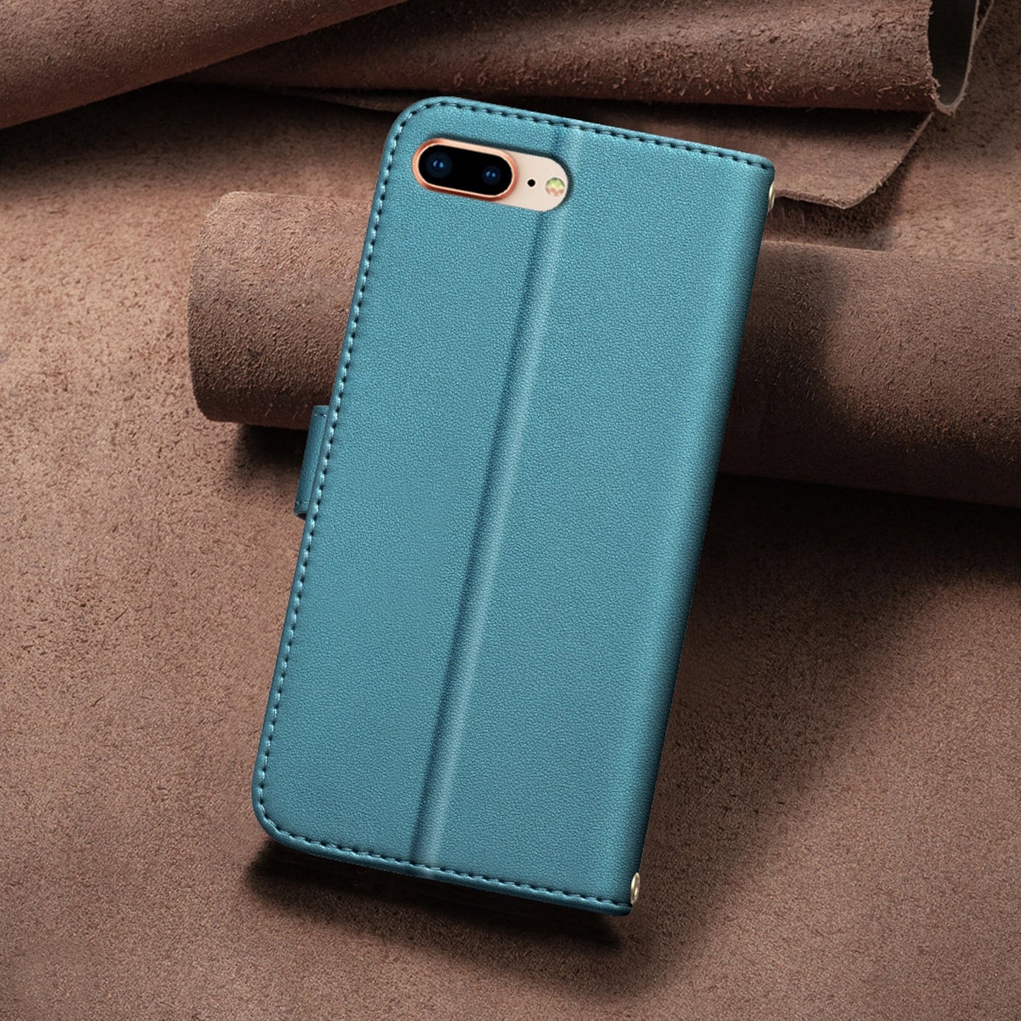 For iPhone 16e Square Texture Leather Phone Case(Green)