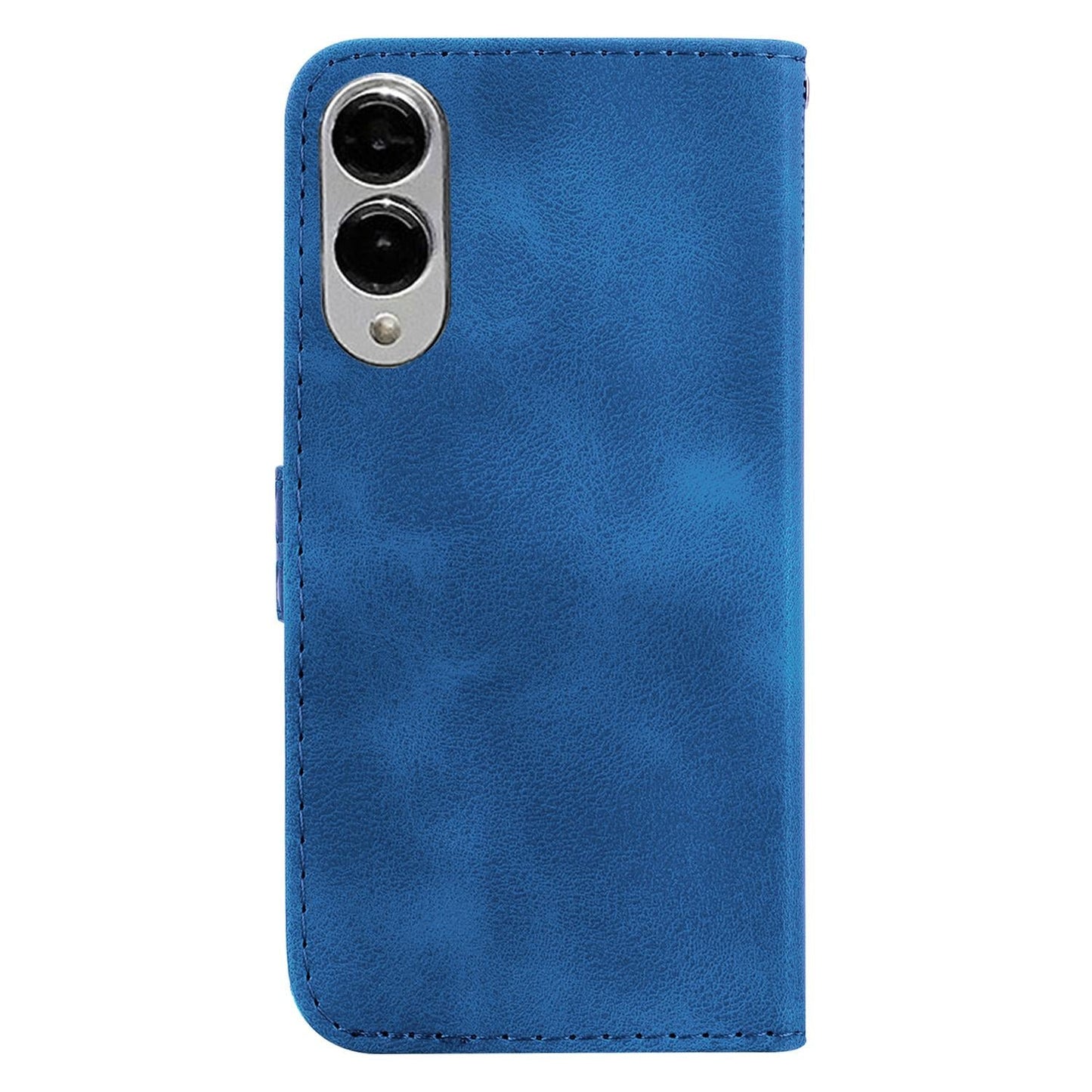 For Samsung Galaxy S25 Edge 5G Seven-shaped Embossed Leather Phone Case(Blue)