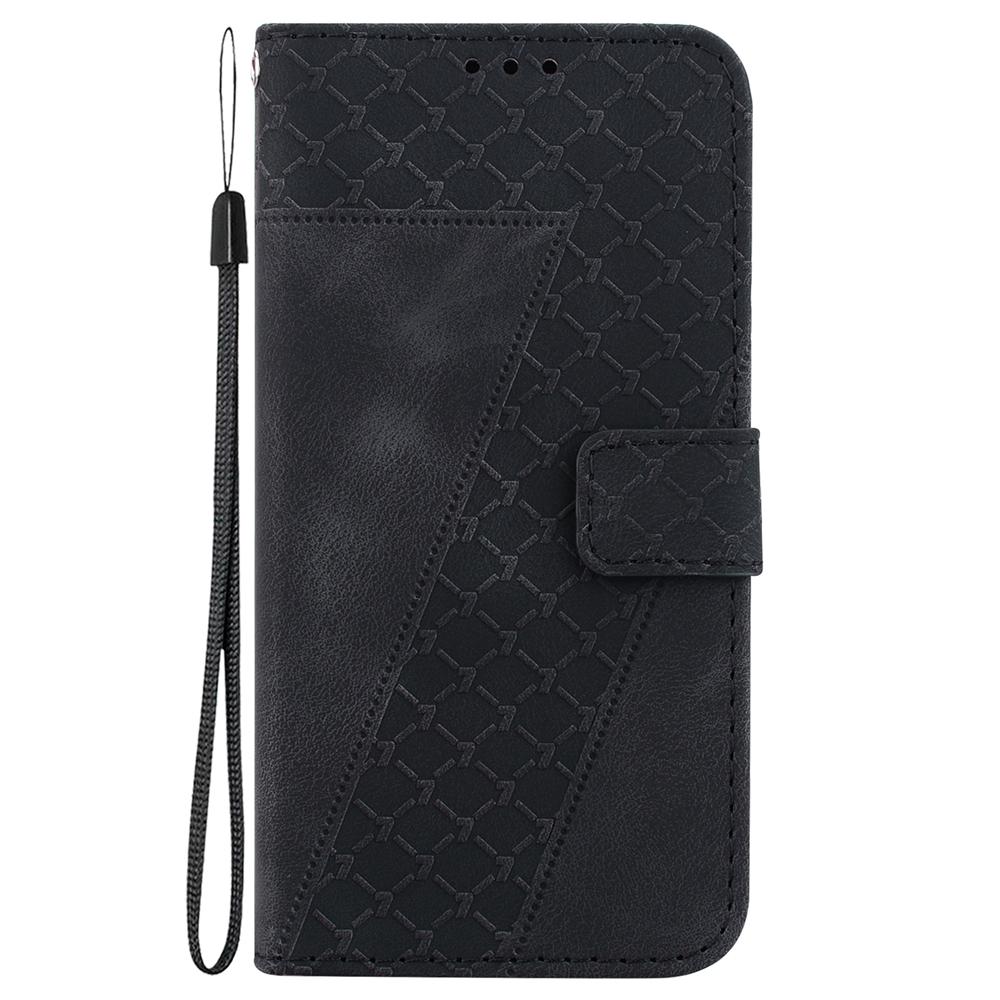 For Samsung Galaxy S25 Edge 5G Seven-shaped Embossed Leather Phone Case(Black)