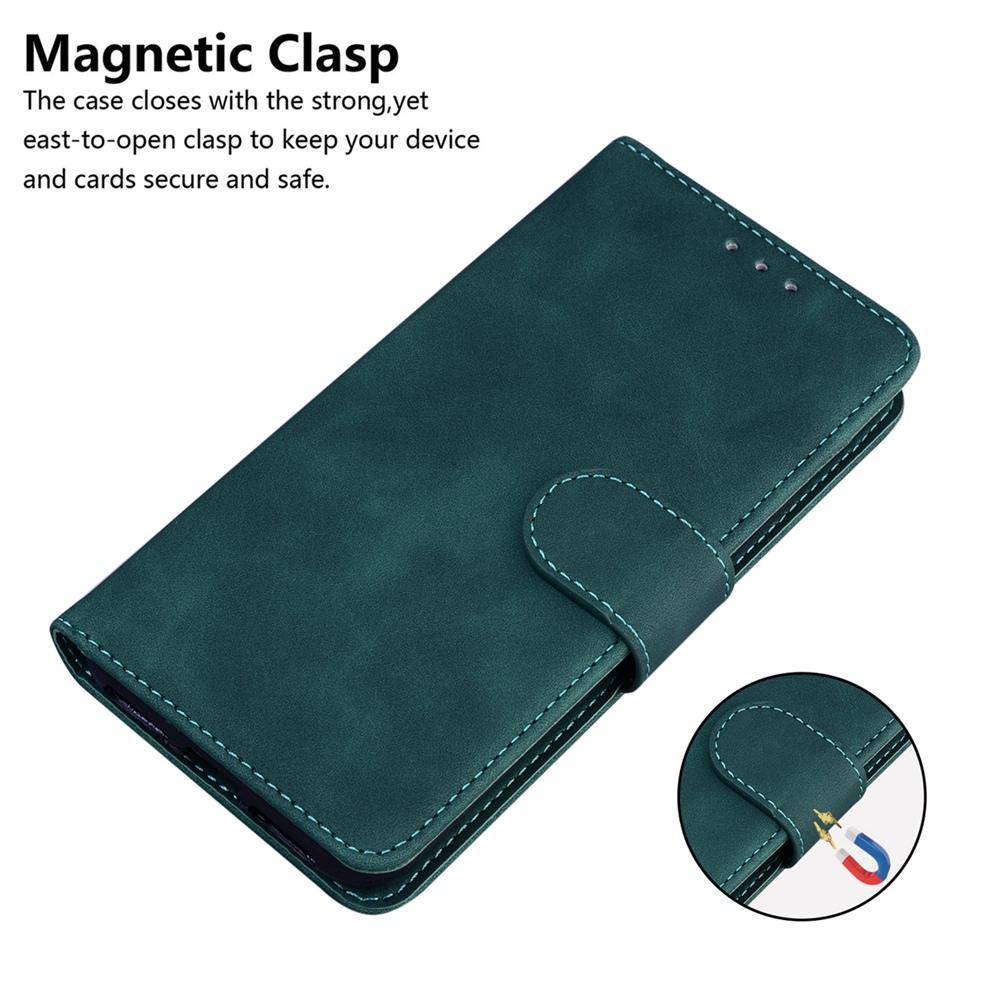 For Samsung Galaxy S25 Edge 5G Skin Feel Pure Color Flip Leather Phone Case(Green)