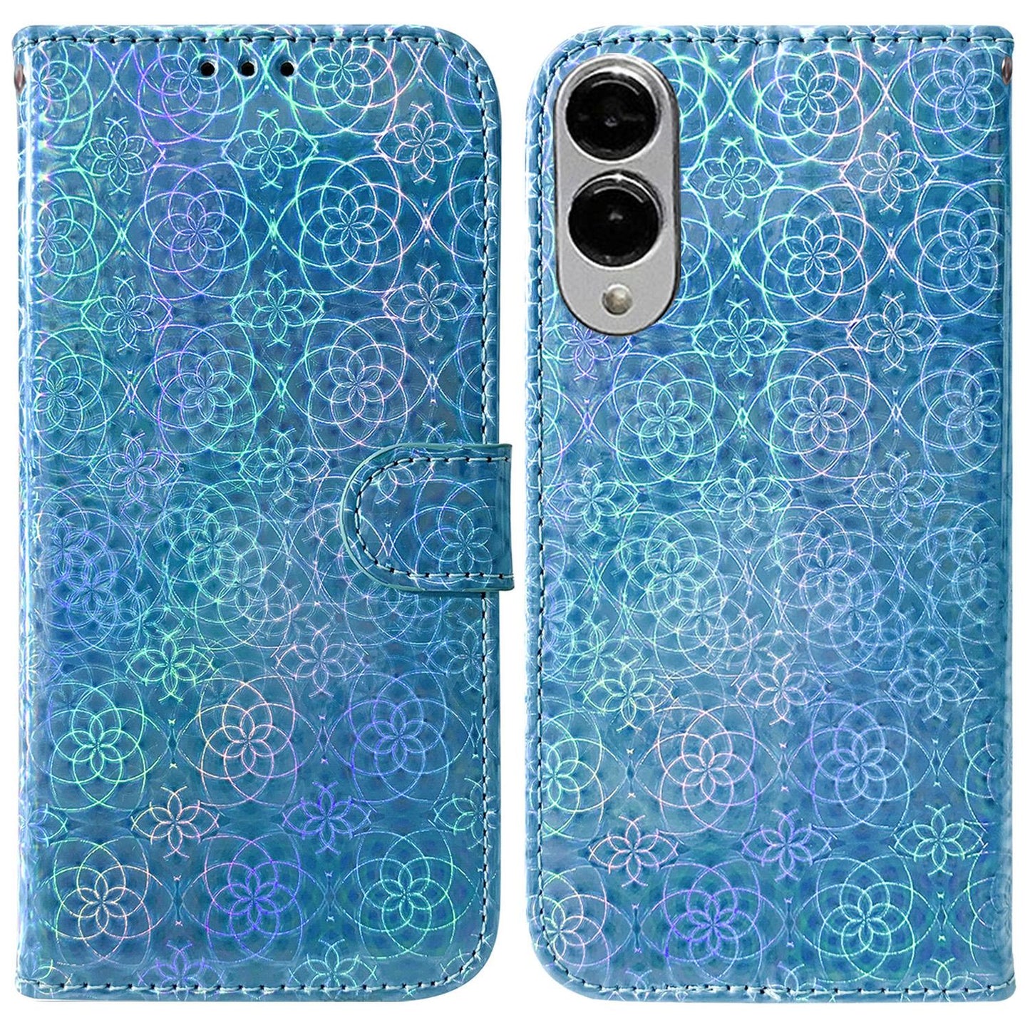 For Samsung Galaxy S25 Edge 5G Colorful Magnetic Buckle Leather Phone Case(Blue)