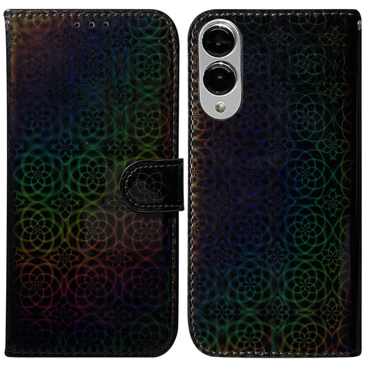 For Samsung Galaxy S25 Edge 5G Colorful Magnetic Buckle Leather Phone Case(Black)