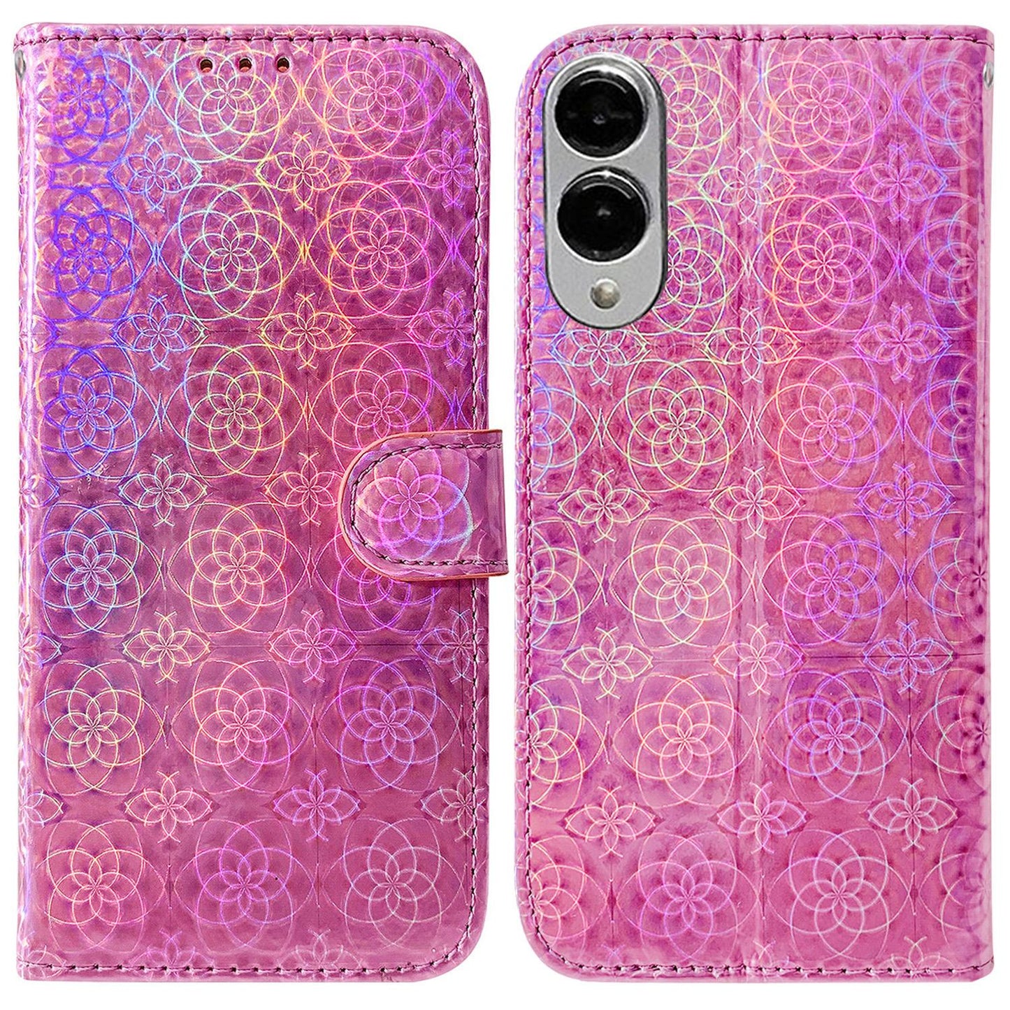 For Samsung Galaxy S25 Edge 5G Colorful Magnetic Buckle Leather Phone Case(Pink)