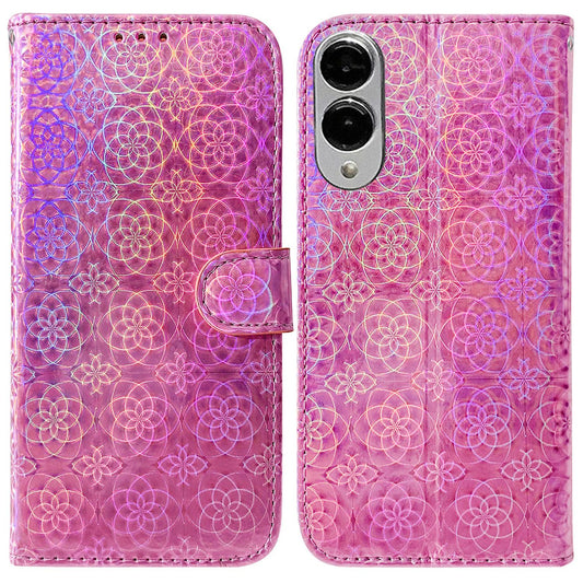 For Samsung Galaxy S25 Edge 5G Colorful Magnetic Buckle Leather Phone Case(Pink)