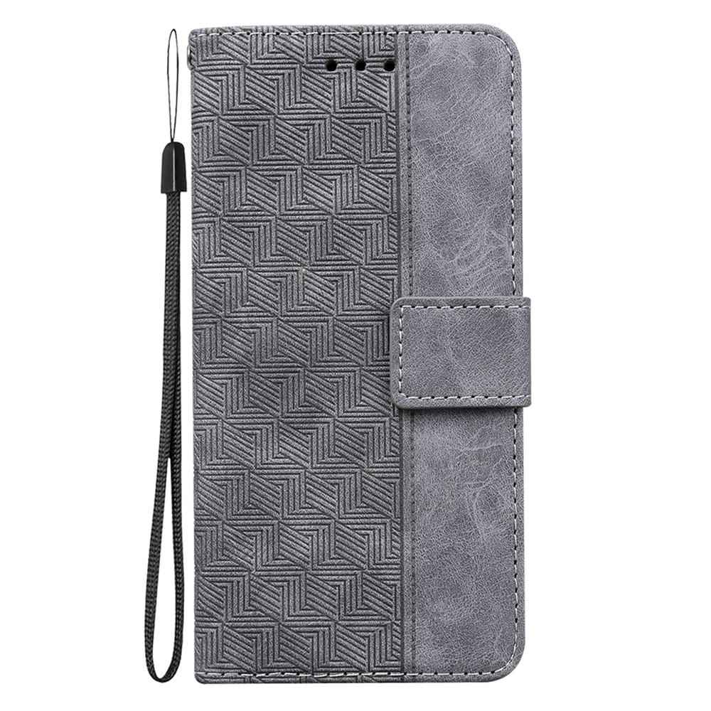 For Samsung Galaxy S25 Edge 5G Geometric Embossed Leather Phone Case(Grey)