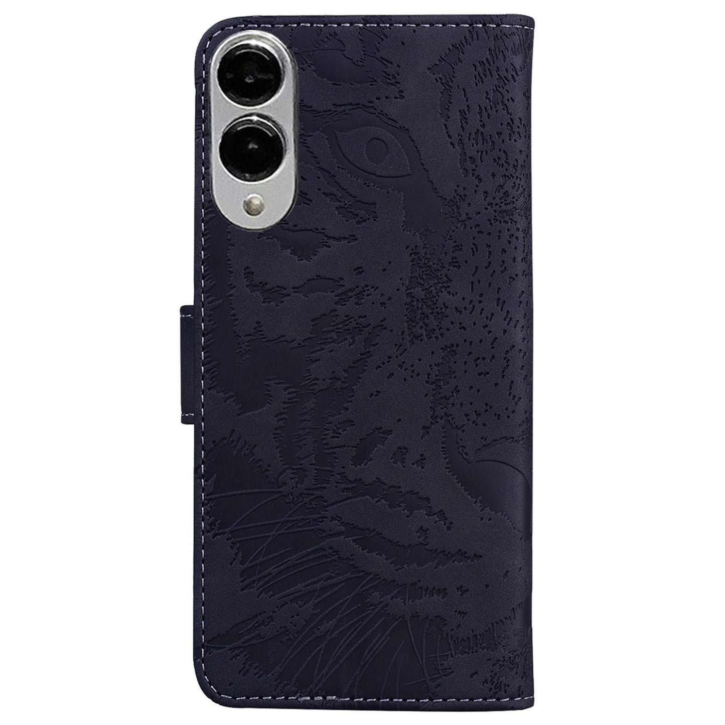 For Samsung Galaxy S25 Edge 5G Tiger Embossing Pattern Flip Leather Phone Case(Black)