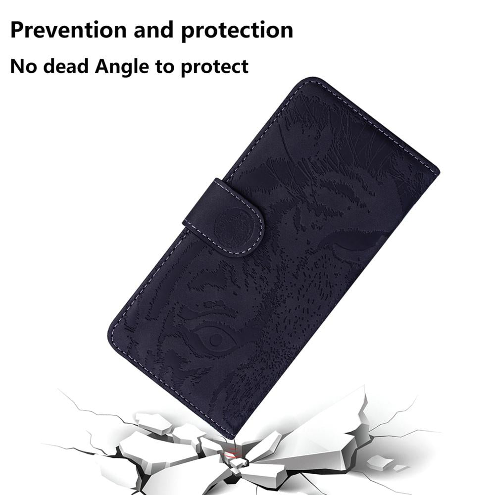 For Samsung Galaxy S25 Edge 5G Tiger Embossing Pattern Flip Leather Phone Case(Black)