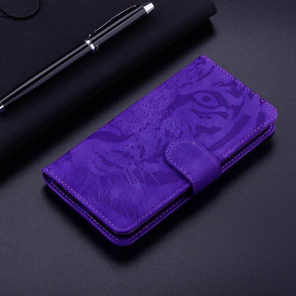 For Samsung Galaxy S25 Edge 5G Tiger Embossing Pattern Flip Leather Phone Case(Purple)