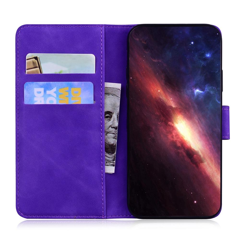 For Samsung Galaxy S25 Edge 5G Tiger Embossing Pattern Flip Leather Phone Case(Purple)